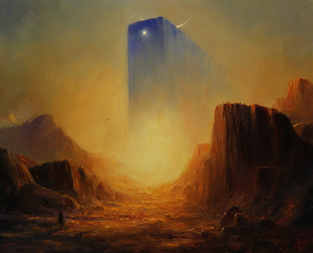 Temple of Light Original Painting and Frame